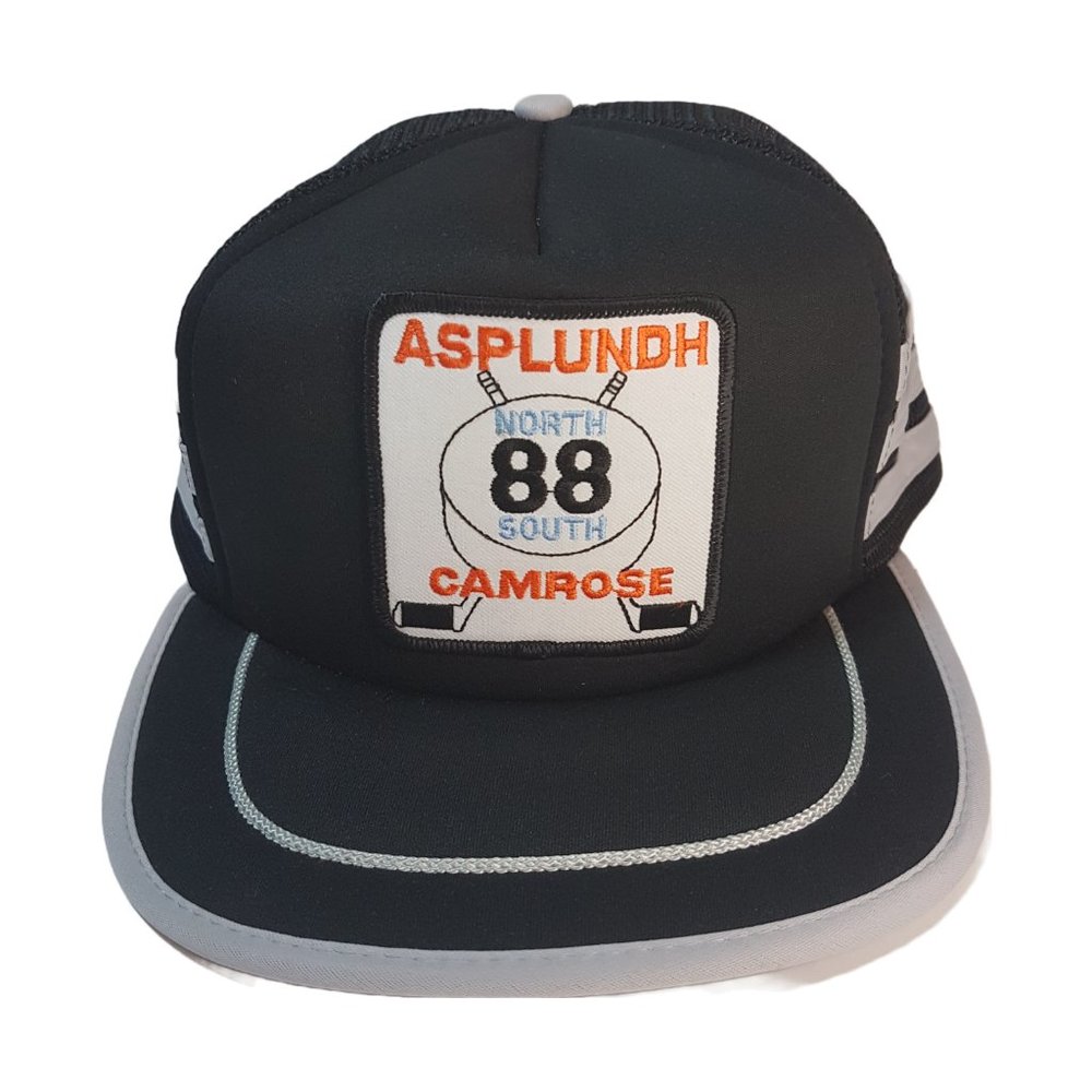 Vintage 80s ASPLUNDH Hat Snapback Trucker Hat Classic Cap Camrose Hockey 1988